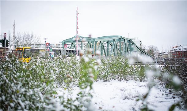 Schnee in Bremerhaven Mitte Januar 2024.