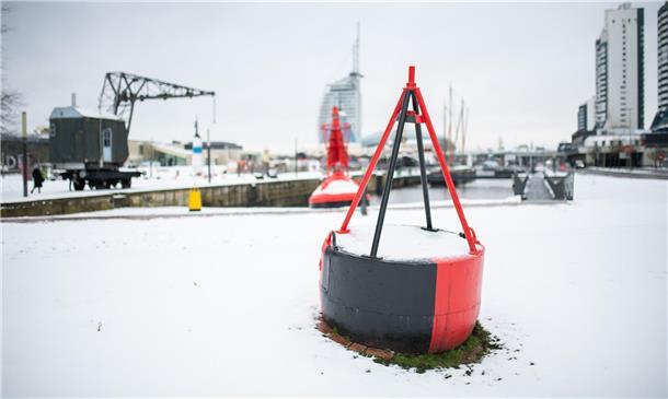 Schnee in Bremerhaven Mitte Januar 2024.