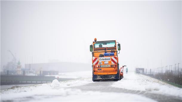 Schnee in Bremerhaven Mitte Januar 2024.