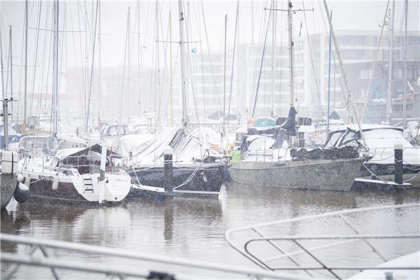 Schnee in Bremerhaven Mitte Januar 2024.