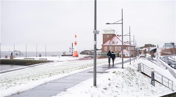 Schnee in Bremerhaven Mitte Januar 2024.