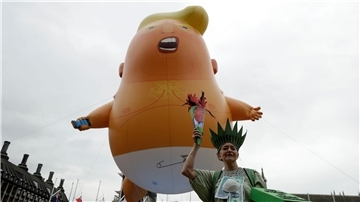 Schon beim ersten Staatsbesuch Trumps gab es Proteste. (Archivbild)