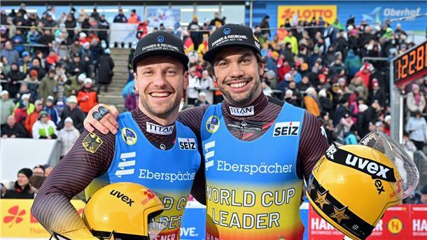 Drei Kristallkugeln für Rodler, aber Österreich bestes Team Schon wieder Gesamtweltcup-Gewinner: Die Rodler Tobias Wendl (r) und Tobias Arlt.