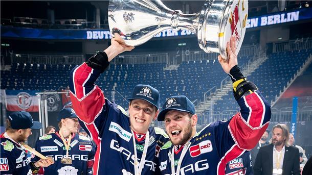 Sind Streu und Tuomie Kandidaten für die Fischtown Pinguins? Sebastian Streu und Parker Tuomie feierten 2021 mit den Eisbären Berlin den Titel in der Deutschen Eishockey-Liga.