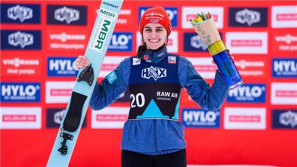 Skiflug-Weltcup der Frauen abgesagt Selina Freitag konnte beim Skiflug-Weltcup in Vikersund nicht noch einmal jubeln.