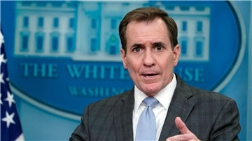 Sicherheitsratssprecher John Kirby am Freitag beim Briefing im Weißen Haus.