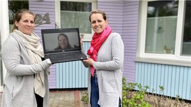 Sie setzen sich für ein inklusives Freizeitangebot ein: Sarah Theinert, pädagogische Leitung (von links), und die Mütter Ramona Niehaus (per Videokonferenz dazugeschaltet) und Sandra Strüber.