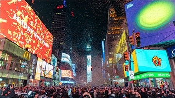 Silvesterfeier am Times Square in New York.