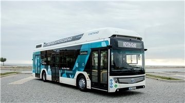 So ähnlich werden die neuen Wasserstoffbusse aussehen, die 80 Fahrgäste transportieren können.