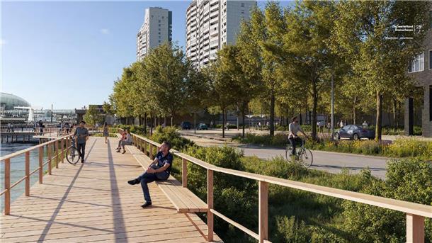 Innenstadt, Havenwelten, Bibliothek: So soll Bremerhaven in Zukunft aussehen So könnte die Begrünung der Columbusstraße aussehen.