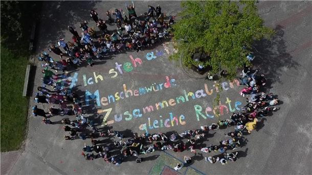 So sieht es aus, wenn Kinder in Beverstedt ein Zeichen setzen.
