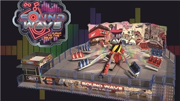 So soll das neue Fahrgeschäft Sound Wave aussehen, das in Bremerhaven seine Deutschland-Premiere feiert.