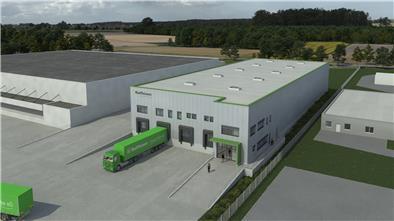 So soll es aussehen, das neue Zentrallager der Raiffeisen Weser-Elbe eG im Gewerbegebiet Debstedt. Geplant ist eine Investition von 4,5 bis 5 Millionen Euro. Die Arbeiten beginnen in diesem und werden im nächsten Jahr fertiggestellt.