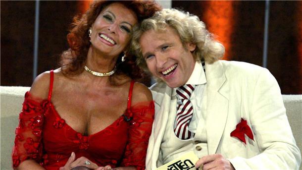 Sophia Loren bei einem „Wetten, dass...?“-Auftritt mit Thomas Gottschalk.