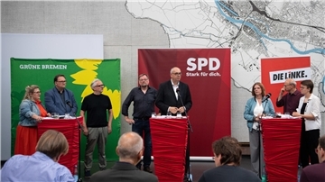 SPD, Grüne und Linke in Bremen haben den neu ausgehandelten Koalitionsvertrag vorgestellt