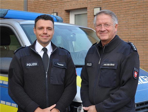 Staffelübergabe in der Pressestelle der Polizei: Marvin Teschke (links) folgt auf Heiner van der Werp.