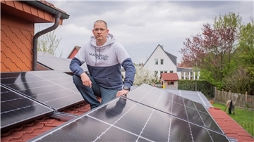Solaranlage auf dem Hausdach.