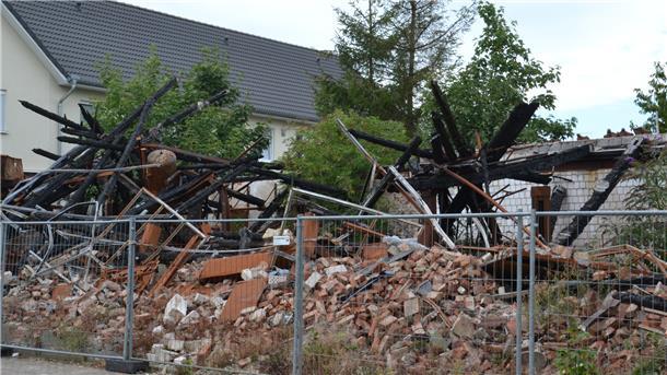 Die Brandruine an der Meyerstraße in Zeven