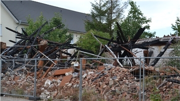 Die Brandruine an der Meyerstraße in Zeven