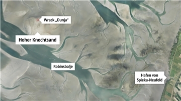 Eine Draufsicht über den Großen Knechtsand.