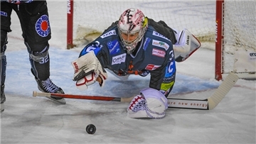 Brandon Maxwell im Tor der Pinguins