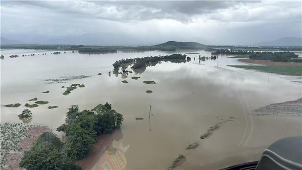 Überschwemmungen in Tully in Queensland nach heftigen Regenfällen und Überschwemmungen durch den Sturm „Jasper“.