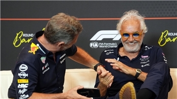 Unverkennbar, Christian Horner und Flavio Briatore (r) hatten ihren Spaß.