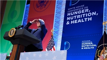 US-Präsident Joe Biden bei seinem Auftritt im Weißen Haus.