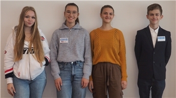 Vier von 100 auf der Klimakonferenz. Von links: Emilia Fliszkowski, Melanie von Müller, Hannah Stelzer und Ruben Steitz.