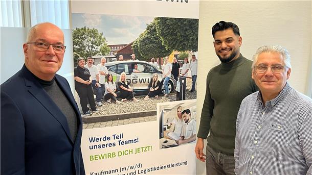 Wie ein Flüchtling in der Logistikbranche durchgestartet ist Von links: Gerd Willschütz, Badran Hasso, Biagio Aprile