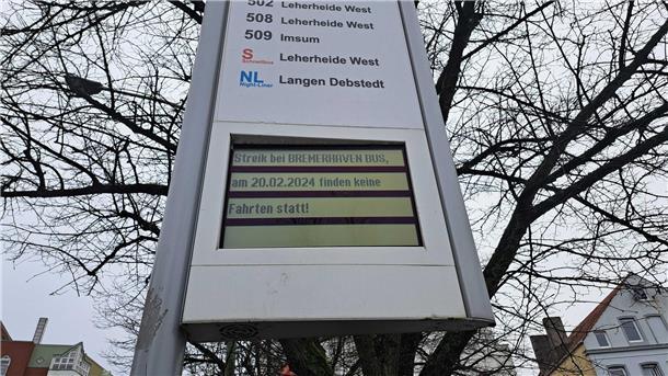 Warnstreik: Am Dienstag fährt kein Bremerhaven Bus – auch Schulbusse betroffen Warnstreik bei Bremerhaven Bus: Am Dienstag fallen sämtliche Fahrten aus.