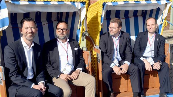 Was die Windenergie-Branche zur Zielerreichung braucht berichten während der Windforce (von links) Tim Meyerjürgens vom Netzbetreiber Tennet, Jörg Kubitza (Weltmarktführer Orsted), Manfred Dittmer (Parkwind) und Martin Gerhardt (Siemens Gamesa). 