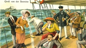 Seekranke Passagiere