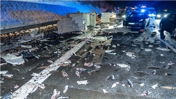 Wegen des Lkw-Unfalls musste die A1 bei Sittensen mehrere Stunden gesperrt werden.