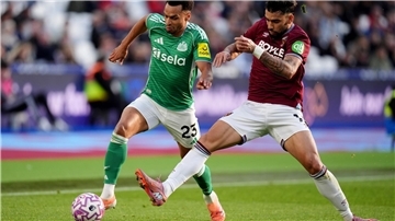 West Hams Lucas Paqueta traf zum 1:1-Ausgleich gegen Newcastle United.