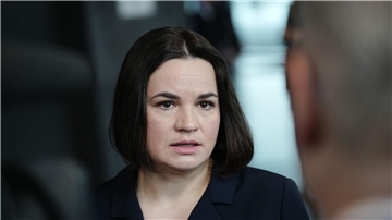 „Wir haben einen langen Weg vor uns. Aber jeder kleine Schritt bringt unseren Sieg näher“, sagt die Oppositionsführerin Swetlana Tichanowskaja.