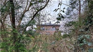 Haus in der Tarnowitzer Straße vom Wald im Schierholzgebiet aus 
