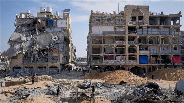 Hamas-Zivilschutz: Fünf Tote bei Angriff in Chan Junis Zerstörte Gebäude in Chan Junis. (Archivbild)